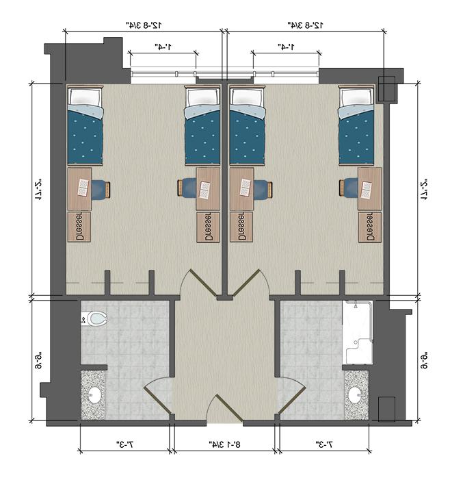 Grand Hall ADA Double Semi-suite (4-Person)